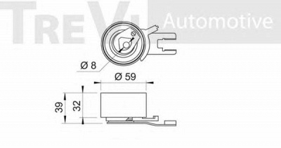 TREVI AUTOMOTIVE td1608 -  Натяжной ролик, ремень ГРМ